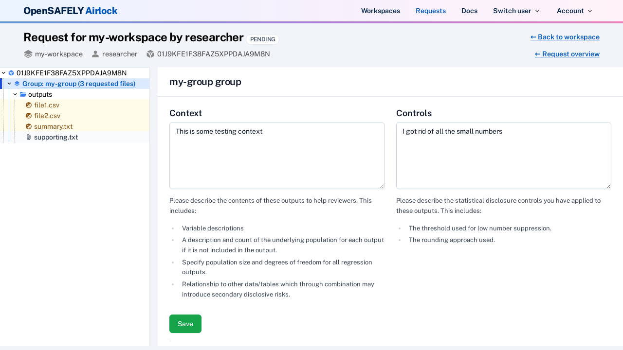 Add context and controls to a file group